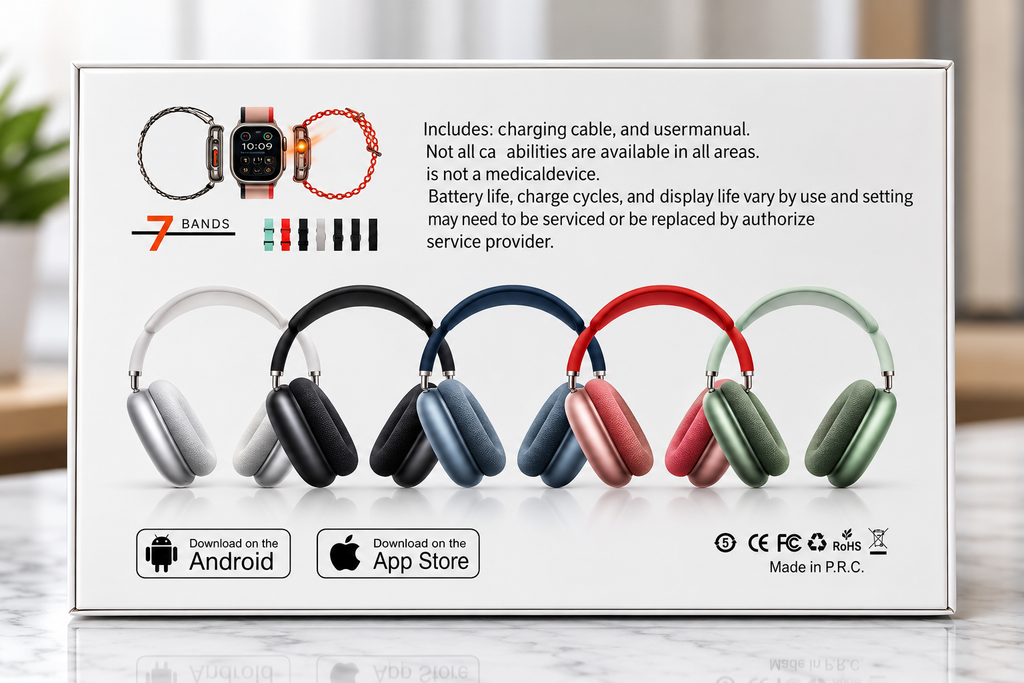 P9 Ultra 2-in-1 Headphones &amp; Smartwatch Set