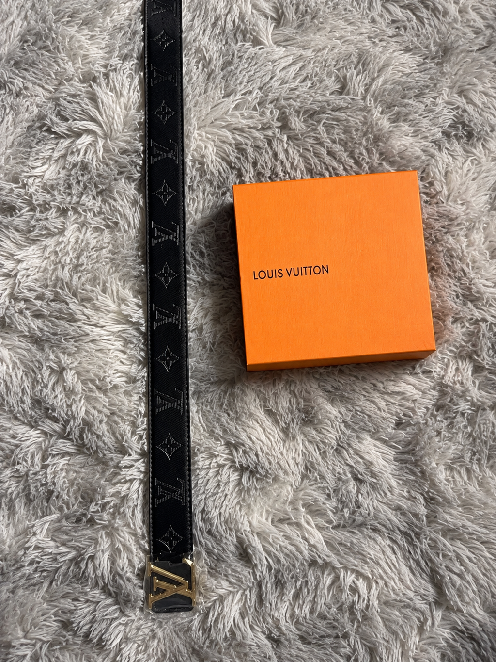 Louis Vuitton–branded statement belt
