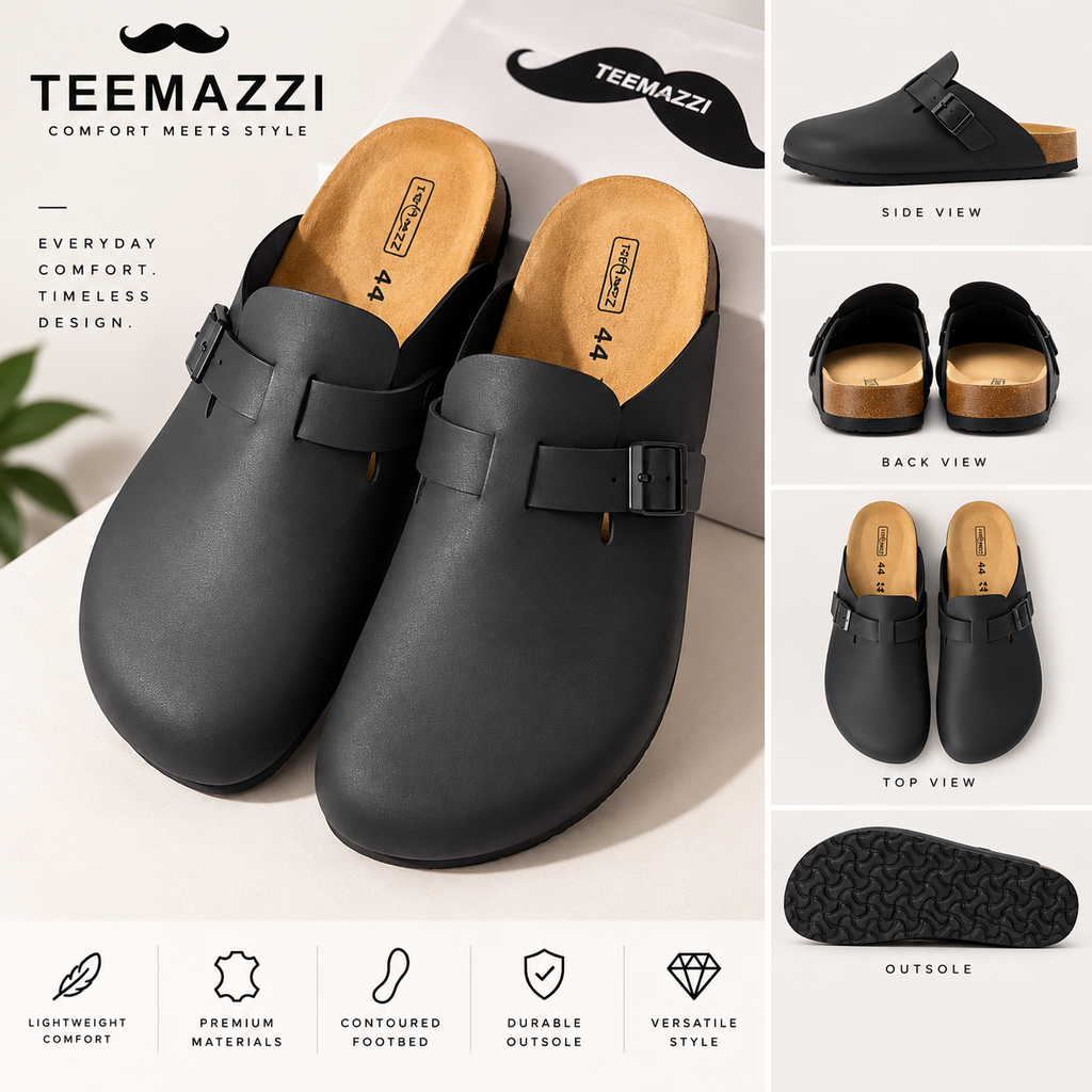 TEEMAZZI Classic Buckle Clogs