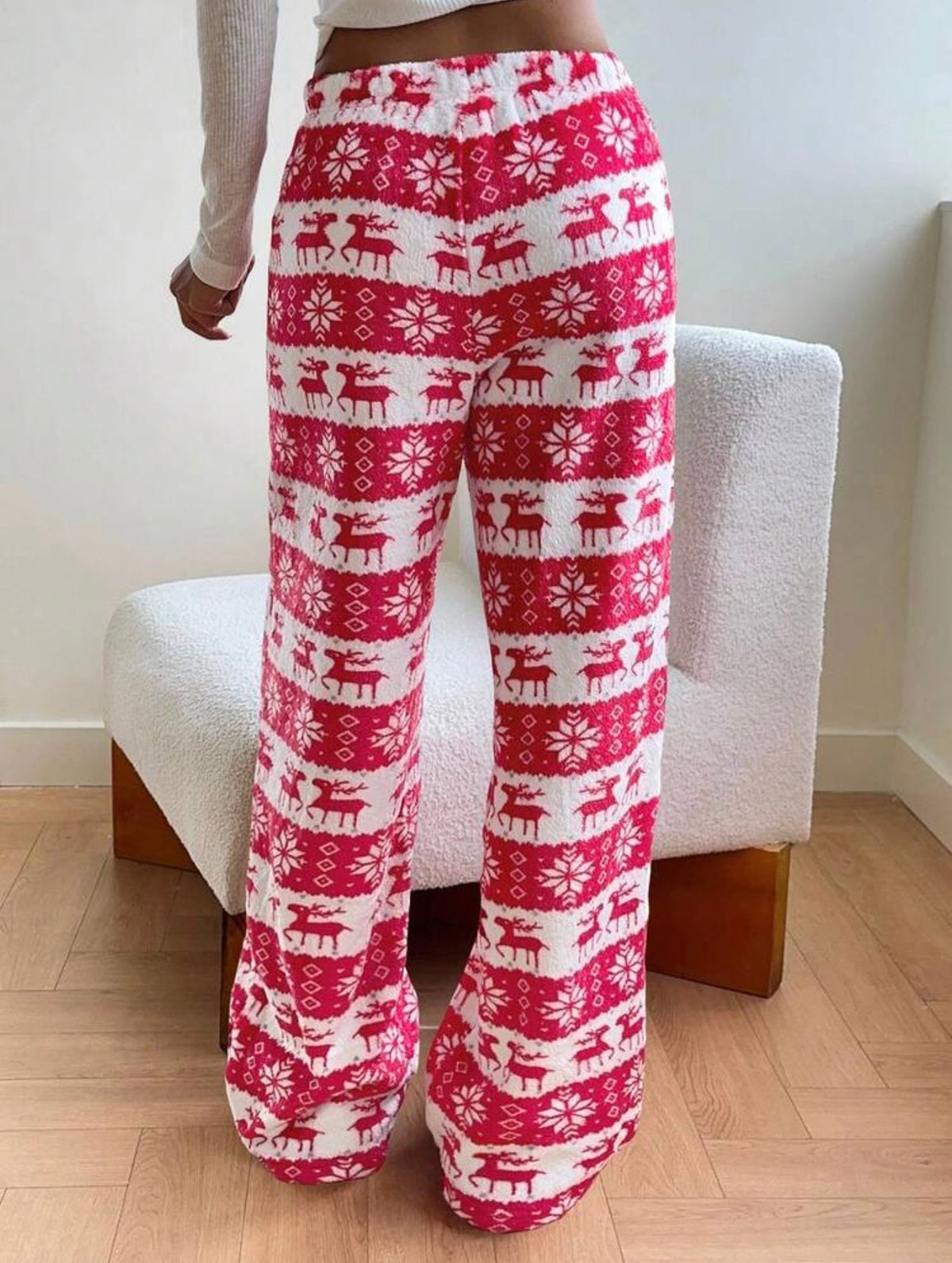 Leopard-print teddy pants.