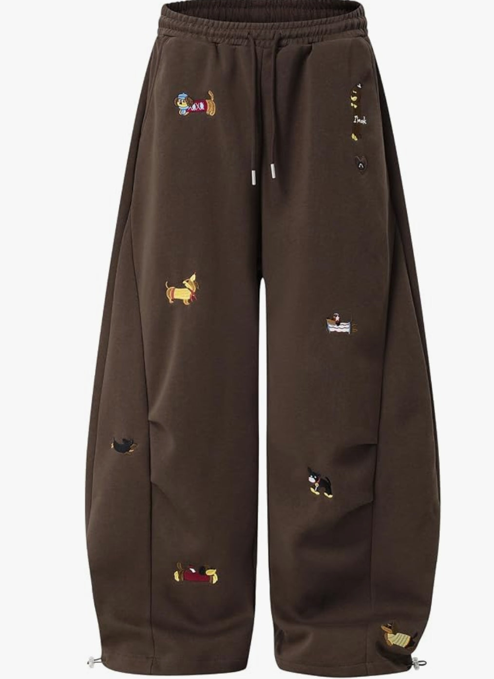 Aelfric Eden Embroidery Puppy Baggy Barrel Sweatpants