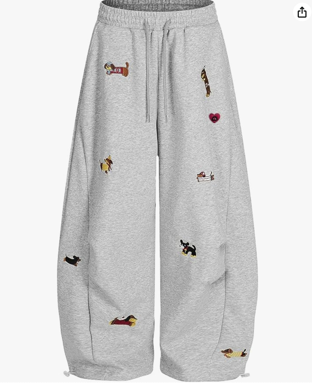 Aelfric Eden Embroidery Puppy Baggy Barrel Sweatpants